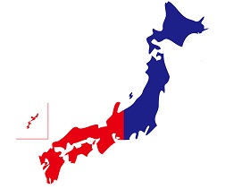 東日本と西日本では名字の分布が異なる